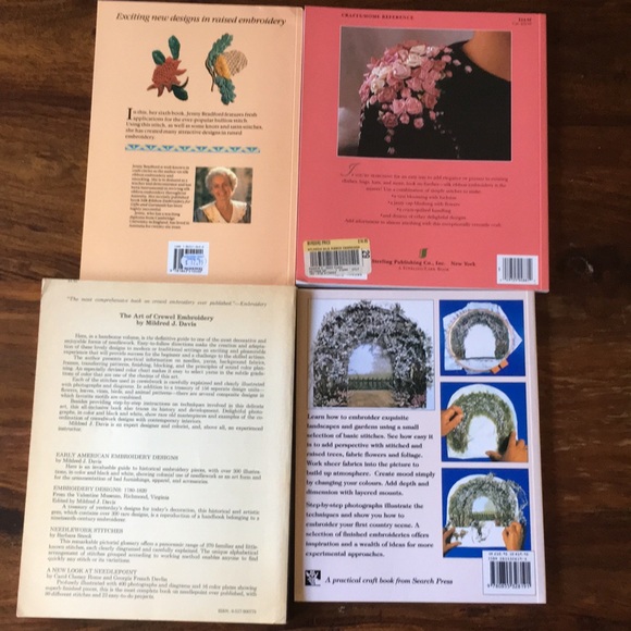 Vintage Bundle of 4 Embroidery Books - Crewel Bullion Stitch Hand Silk Ribbon - Picture 2 of 14